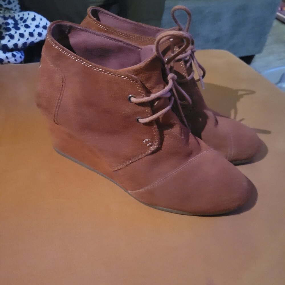 Tom's Wedge Heel Ankle Booties